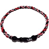 SEITG 2 Rope Titanium Sports Tornado Necklace 18" (Red-Black)