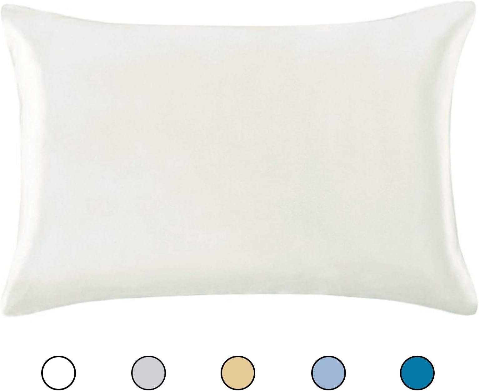 Hodeco Nature Silk Pillowcase Queen 20x30 Inches for Bed Double Side 19 Momme Thick Silk Pillow Cover 100% Mulberry Silk Bed Pillowcase 51x76cm Ivory White, 1 Piece
