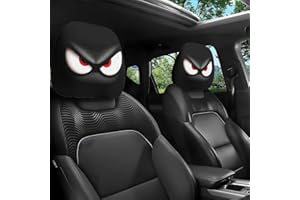 2Pcs Angry Red Eyes Car Headrest Covers, High Elasticity No Padding Seat Protectors, Universal Vehicle Fit for Driving, Trave