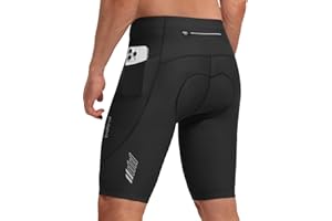 baleaf Men's 4D Padded Bike Shorts Cycling Zipper Pockets Biking Bicycle Mountain Riding Biker Cycle UPF 50+
