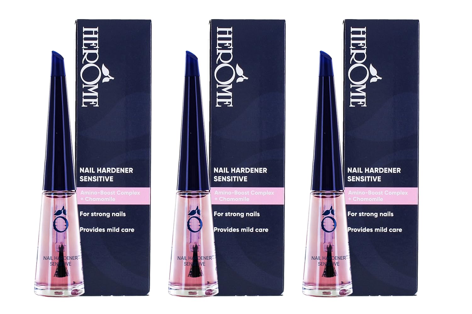 Herome - 3 PACK Nail Hardener Sensitive 3x10ml | With Keratin, Nail Strengthener for Sensitive & Weak Nails, Strengthening Treatment, Hardening Nail Polish, for quick Nail Growth โ image 1