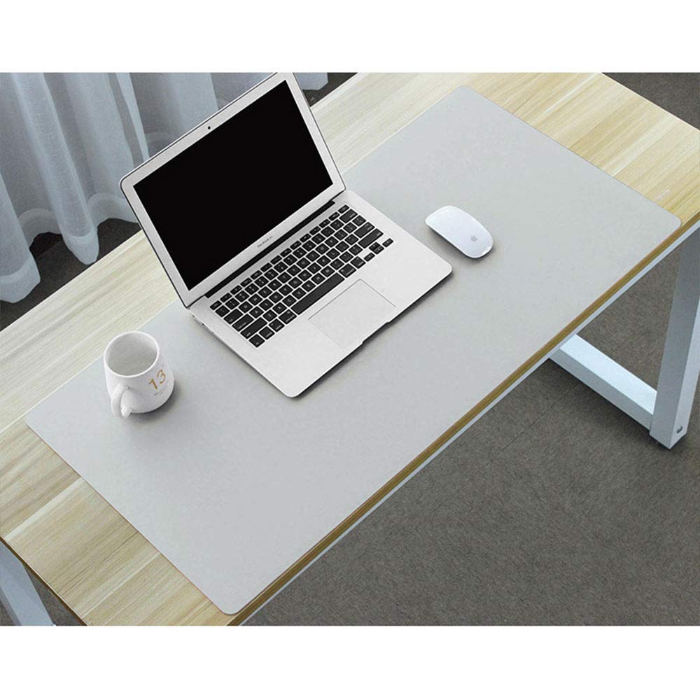 PU Leather Desk Pad,Dual Use Desk Writing Gaming Mat Waterproof Extended Mouse Pad Laptop Desk Mat Office Desk pad for Office and Home (Grey, 80x40cm(31.5"x15.8" in))