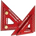 Woodpeckers Woodworking Triangle, 4 & 6 Inch Set, Aluminum Precision Carpenter Triangle Square Ruler Tool, Laser Engraved Scales, Lays Flat, Made in USA
