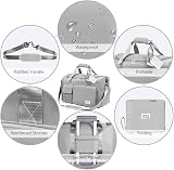 Flintronic Foldable Gym Duffel Bag Grey Lightweight Wet Dry Separation view 5
