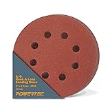 POWERTEC 45012 5 Inch 8 Hole Hook and Loop Sanding