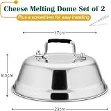 HaWare 2 Pack 9 Inch Cheese Melting Dome with Heat-Proof Handle Stainless Steel view 2
