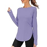 ZHENWEI Sun Shirts for Women Long Sleeve UV Protection Cooling Rash Guard Workout Gym Tops Loose Fit Outdoor Activewear (Purple, Medium)