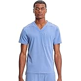 Cherokee Infinity Mens V-Neck Scrub Top, 1 Zip Chest Pocket, Rib-Knit Neckline, Side Vents – IN700A