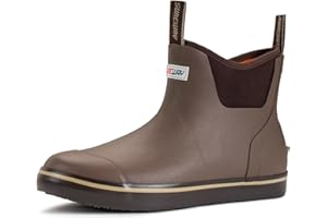 SUREWAY Men's Deck Boots Professional Non-Slip Fishing & Ankle Boating Boot Waterproof Rain Boots, Lightweight Neoprene Rubber Deck Boots