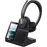 Yealink WH64 Workstation Dual Wireless Headset System with Touchscreen Base, DECT &amp; Bluetooth, 3 Noise-Cancelling Microphones, Speakerphone, Busy Light for Office &amp; Hybrid Work