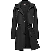 Bloggerlove Rain Jacket for Women Waterproof with Hood Trech Coat for Women Lightweight Raincoats Packable Windbreaker