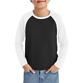 Haloumoning Boys Long Sleeve Raglan T Shirts Kids Color Block Crewneck Tops 4-14 Years