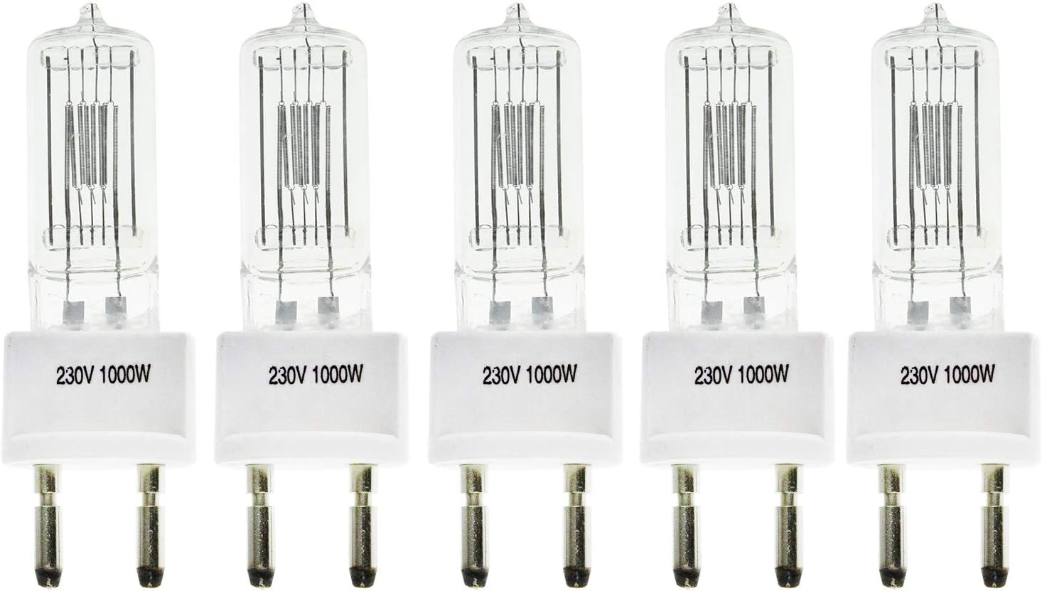 5 x 1000W Tungsten Fresnel Halogen Bulbs, Halogen Bulbs, 3200K 230V, Continuous Fresnel Tungsten Light for Product Photography