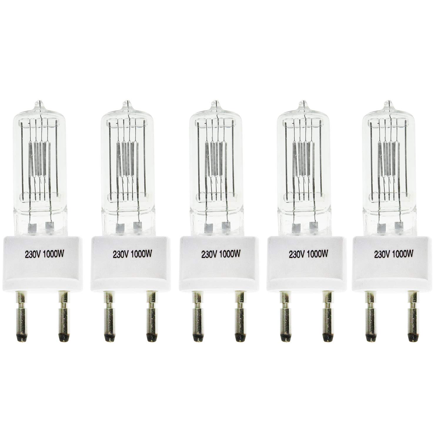 5 x 1000W Tungsten Fresnel Halogen Bulbs, Halogen Bulbs, 3200K 230V, Continuous Fresnel Tungsten Light for Product Photography