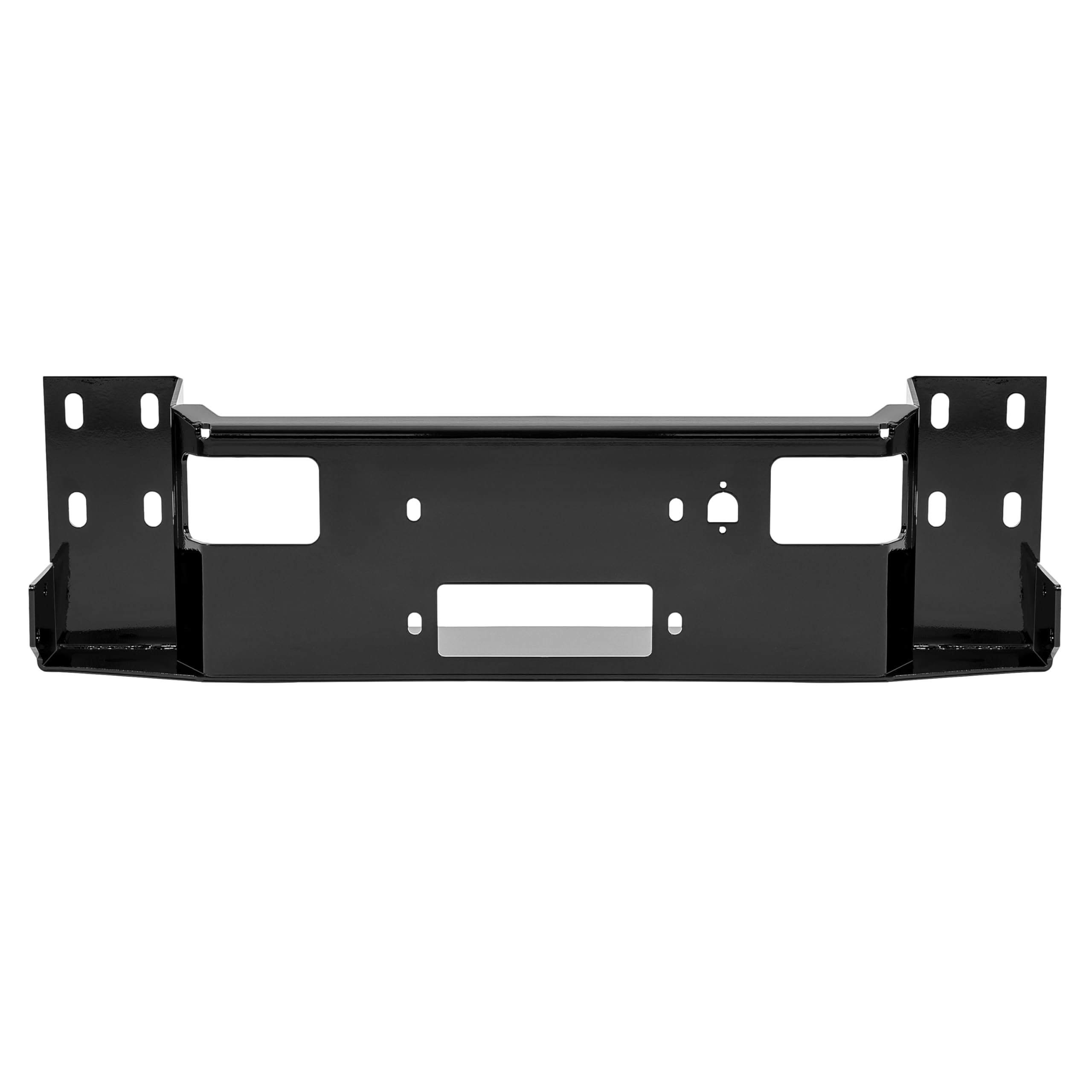 Photo 1 of ALMULOO Universal Front Bumper Hidden Winch Mounting Plate for All Full Size Front Bumpers Compatible with Ford F150 F250 F350 F450 F550 Bronco Dodge Ram Winch Tray Mount Powder Coated Steel Black