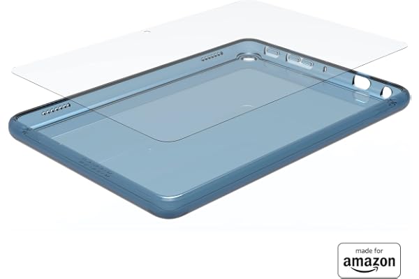 Made for Amazon Clear Case & Glass Screen Protector, for Fire HD 8 Tablet (2022 & 2024 releases) | Blue
