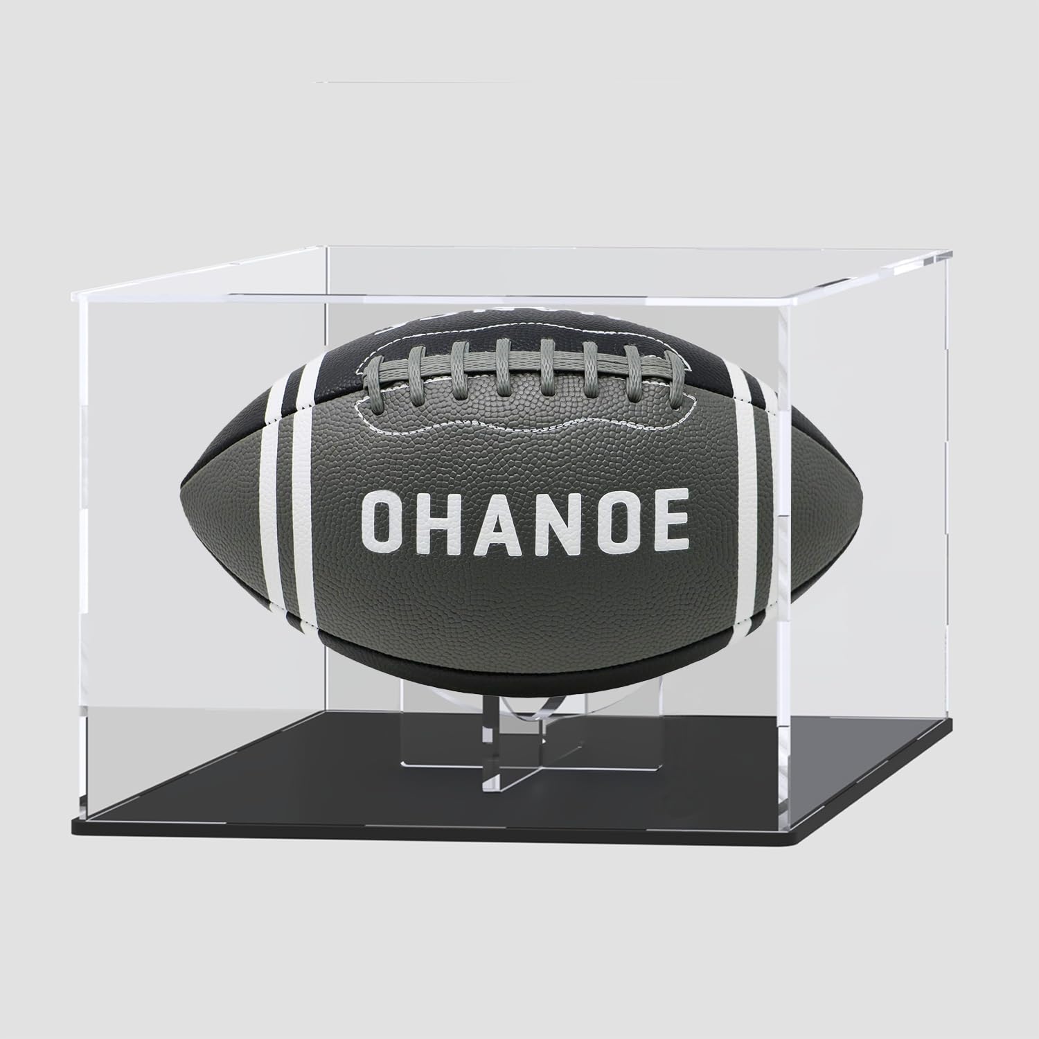 UoYeet Soccer Display Case with Ball Holder, Clear Display Box for Full Size Football Soccer Rugby Ball, Sports Memorabilia Showcase