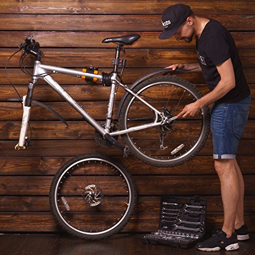 Powerfly Wall Mount Bike Repair Stand - Bicycle Mechanic Rack for Garage or Home - Wall-Mounted Foldable Maintenance Cycle Storage Workstand with Quick Release Adjustment Clamp