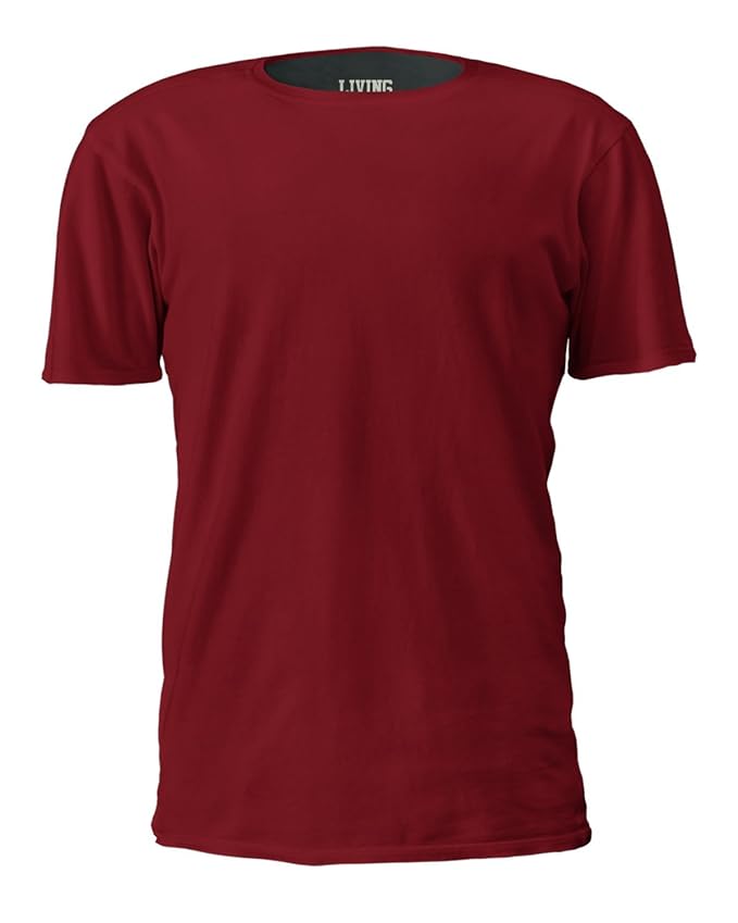 Buy Living color Solid Men Round Neck Maroon TShirt at Amazon.in