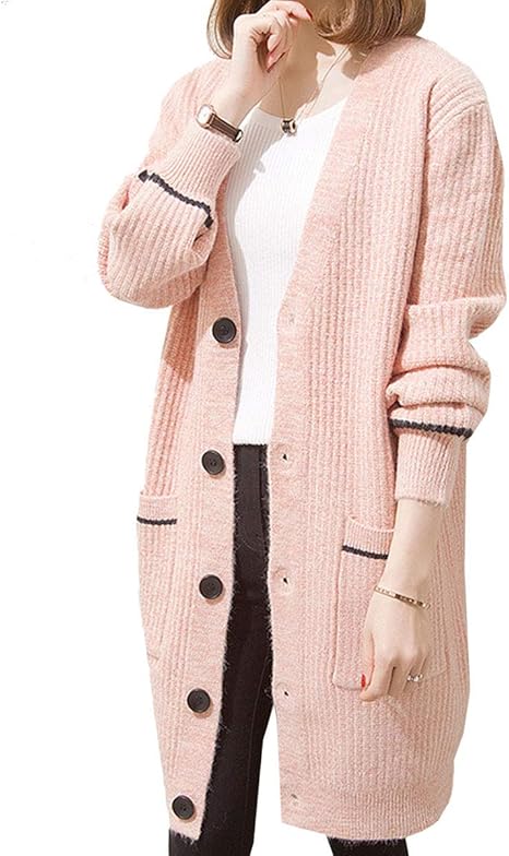 Amazon ジョプリンアンドコー 7カラー ニットロングカーディガン Vネック ポケット付き 柔らか 厚手 春秋物 レディース カーディガン ボレロ 通販