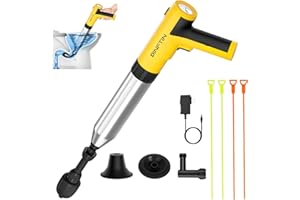 Dinftin Electric Toilet Plunger - Cordless High Pressure Drain Unclogger, Heavy Duty Clog Remover For Toilet, Bathroom, Floor Drain, Sewer & More | Safe & Portable Drain Blaster