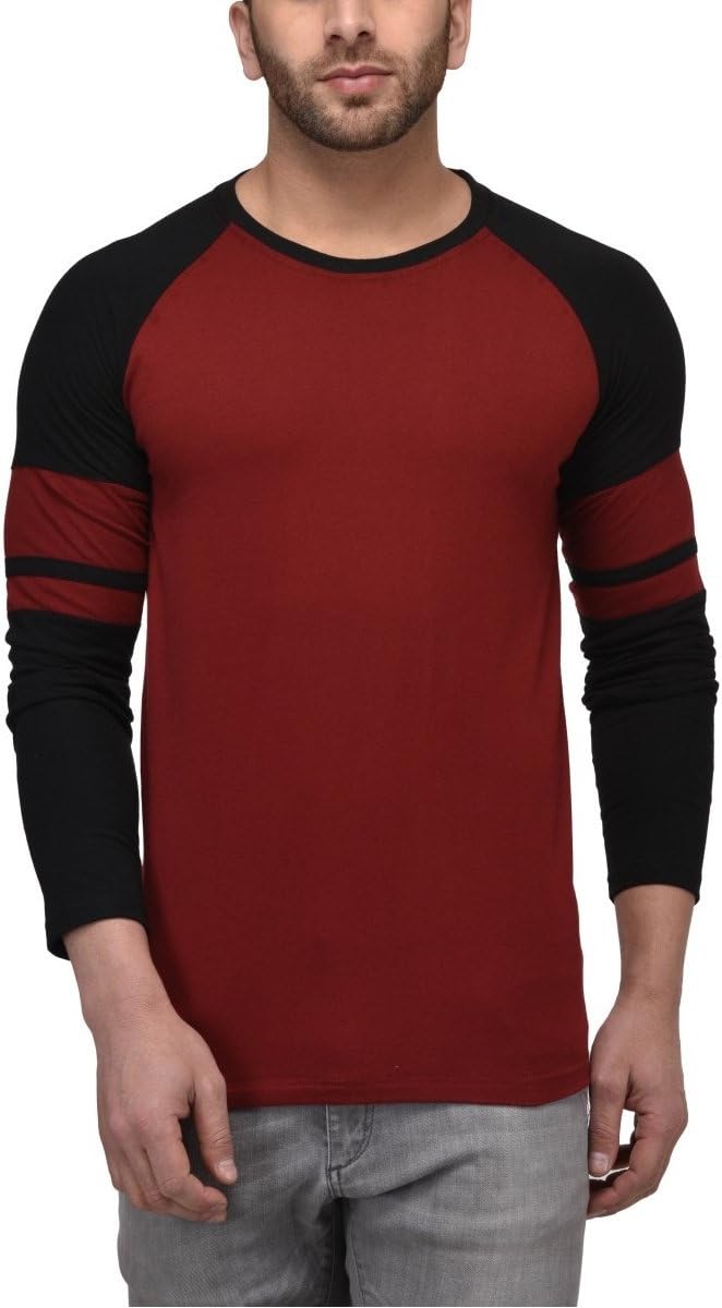Cenizas Men's Full Sleeves Dual Tone Round Neck Tshirt/T-Shirt