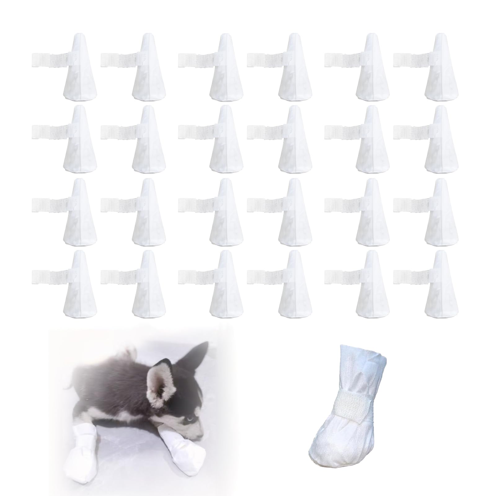 Photo 1 of JWFLCK Disposable Dog Paw Protectors, 24 PCS Paw Protection Covers with Adjustable Self-Adhesive Straps for Indoor & Outdoor Use, Perfect for Walking, Hiking, and Post-Surgery Care(M)