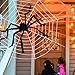 Joyjoz Halloween Decorations with 110 Sqft Giant Spider Web, 60” Big Fake Large Spider for Scary Halloween Yard Door & Outdoor Decor, Halloween Party Favor