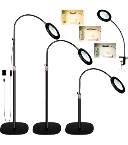 Led Para Manualidades Lámpara De Pie Con Lupa 8X Luz LED Fría