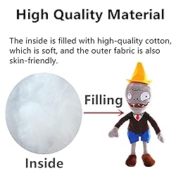 JHESAO 12" PVZ Plush Conehead Zombies Brown Coat