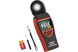 GOYERRNES Illuminance Light Meter, Digital Lux Foot Candles Meter 0.1~400,000 Lux (0.1~40,000 FC) with 270º Rotatable Detector, Lumen Meter Luxmeter for Indoor Outdoor(Multicolor Backlit)