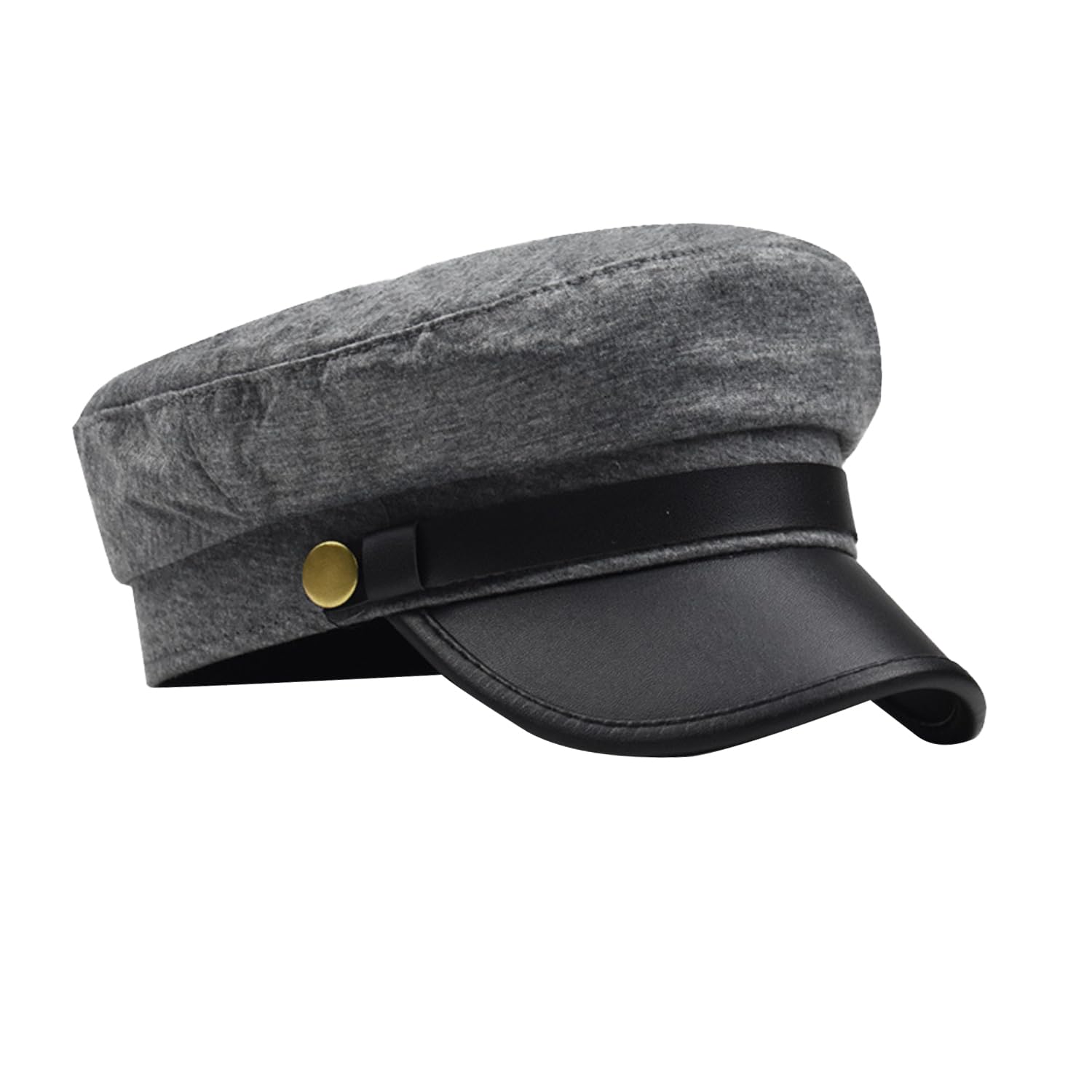 Bohue Retro Flat Top Cap Vintage Newsboy Cap Taxi Driver Theme Hat for Driver Costume Supplies (Grey) — image 1