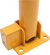 KATSU Tools Yellow Red Fold Down Parking Bollard Lockable Steel Driveway Guard view 5