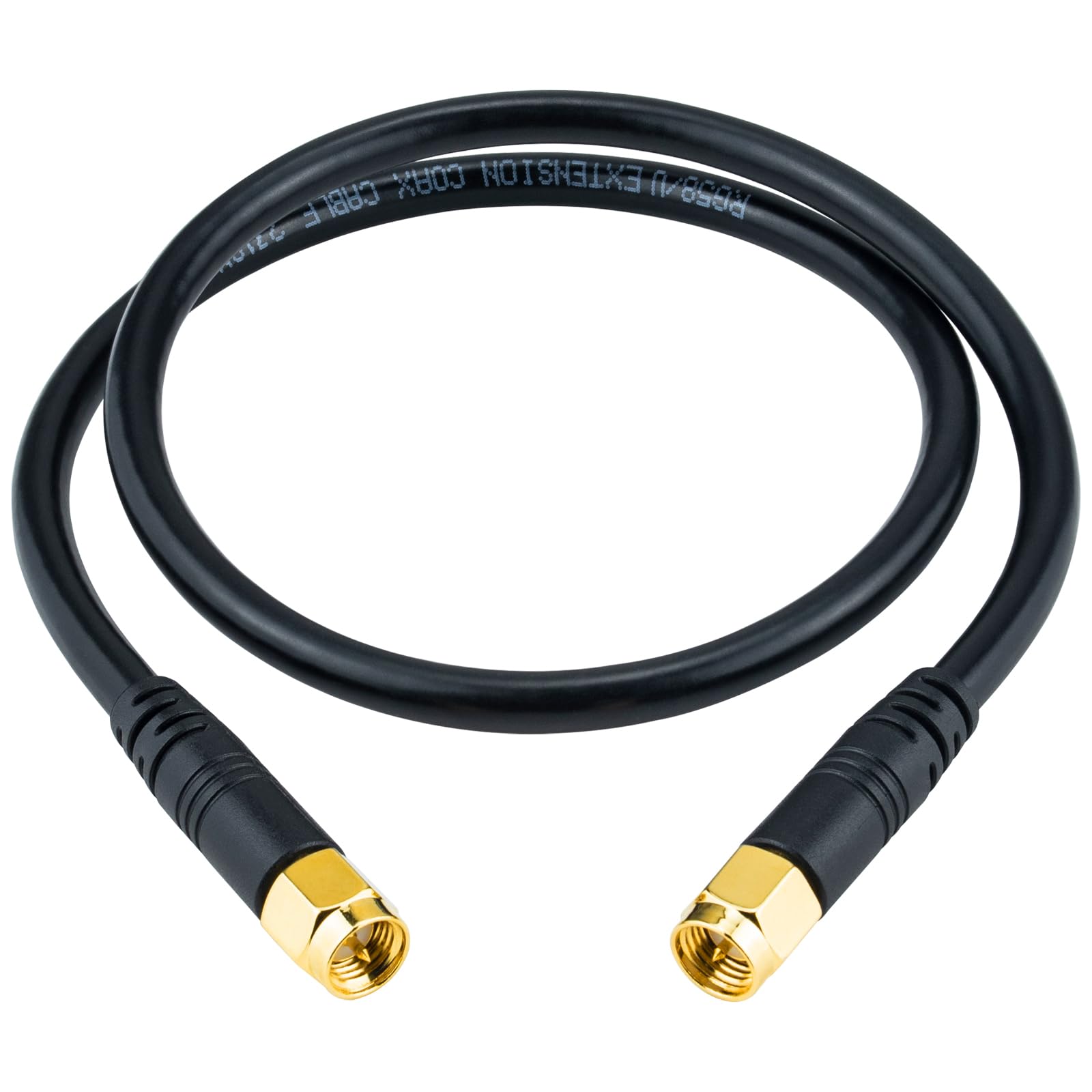 Boobrie Upgraded SMA Male to Male Cable 0.5M RG58 Coxial SMA Cable Male to Male RG58 Extension Low Loss for WIFI Antanna Wireless Router Devices