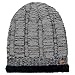 LETHMIK Unique Ribbed Knit Beanie Warm Thick Fleece Lined Hat Mens Winter Skull Cap Grey