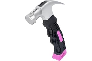 ALLWIN Small Claw Hammer - Mini Hammer for Women&Kids, Camping Hammer, Stubby Tack Hammer, Nail Hammer with Magnetic (Pink)