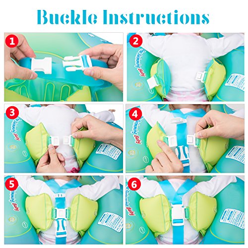 Victostar Baby Inflatable Swimming Float Ring Children Waist Float Ring Inflatable Floats with Safety Belt Swimming Pool Toys Swim Trainer for 6-30 Month (L)
