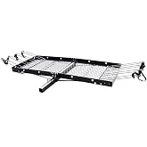 Tow Tuff 62-Inch Steel Cargo Carrier with Bike Rack, 500 lb Capacity, Black - 2-in-1 Rear Hitch Mount for Car, Truck or SUV w
