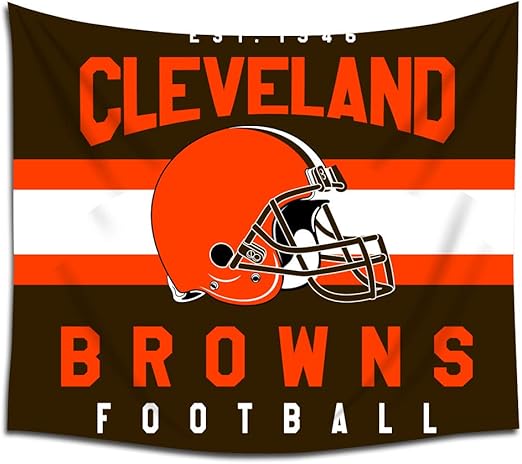 Amazon Com Jacoci Cleveland Browns Wall Tapestry Hanging Stripe