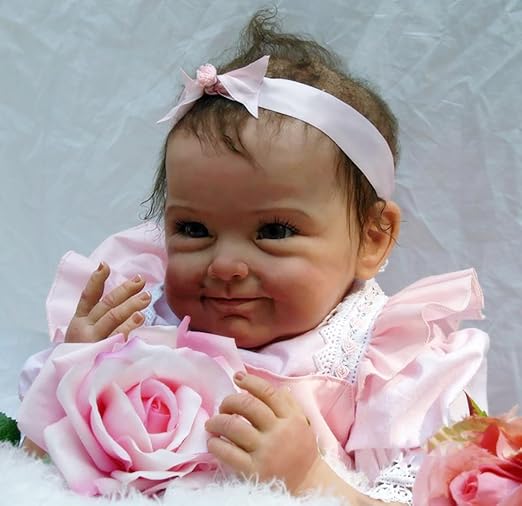 title=Reborn Baby Doll Realistica Bambola in Silicone Bambino Bambini Appena Nati 22 "