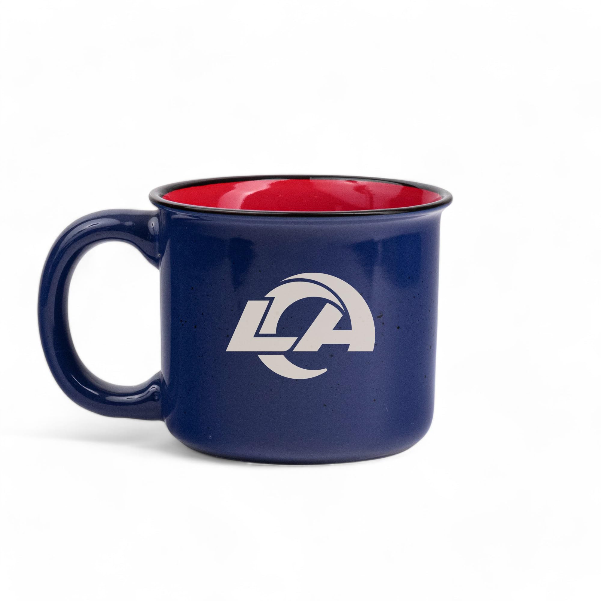 Photo 1 of (CHIPPED) (SEE NOTES AND ALL PHOTOS) The Memory Company Officially Licensed 15oz Camping Mug with Logo, Las Angeles Rams