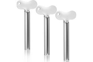Mabor 3Pcs Toothpaste Tube Squeezer, Stainless Steel Metal Toothpaste Key Squeezer Roller Tube Wringer Dispenser Tools for Paint Cream Cosmetic Hair Dye