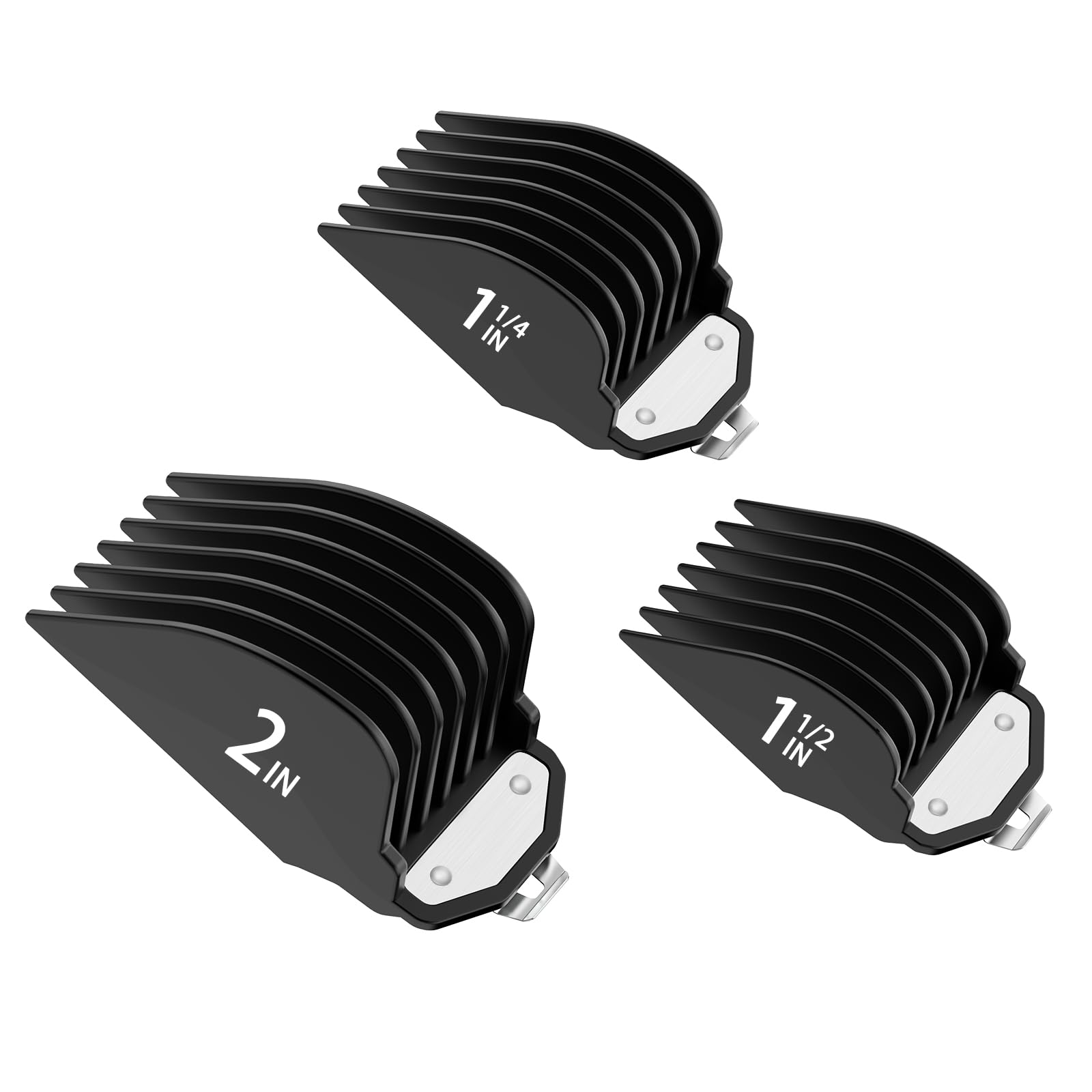Photo 1 of Clipper Guards for Wahl, Hair Clipper Attachments Set 10 12 16 with Metal Clip, 3 Cutting Lengths 1.25 inch/1.5 inch/2 inch, Premium Large Trimmer Combs Fits Most Full Size Wahl Clippers (3PCS, Black)