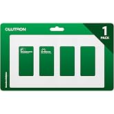 Lutron Claro Light Switch Cover Plate, 4 Gang Wallplate, Gloss | Screwless wall plate cover, use with all decorator switches and outlets, Durable plastic, CW-4-WH, White