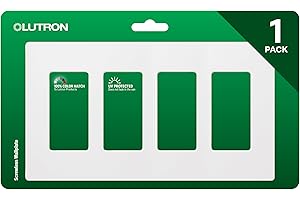 Lutron Claro 4 Gang Decorator/Rocker Wallplate, Gloss | CW-4-WH | White