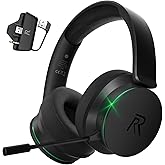 RYR Wireless Gaming Headset for Xbox Series X|S, Xbox One, PS5, PS4, Switch, Mac, Bluetooth 5.3, 3D Surround Sound, Rotatable Earmuffs, Gaming Headphones with Noise Canceling Microphones-Blackgreen