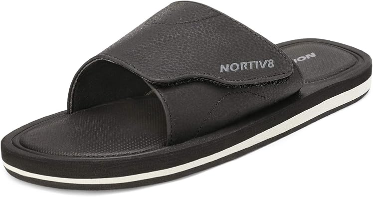 mens slide sandals with memory foam