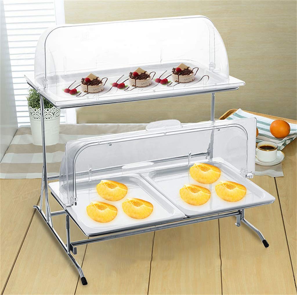 Centerpiece Bowls Home Double Layer Buffet display stand Cold Meal Cake Stand Stainless Steel