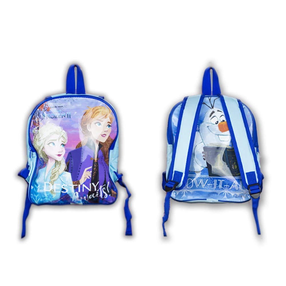 New Sparkling, Characters, Children's Backpack For Girls Frozen Blue With Anna And Elsa On The Delan Part Unisex Adult, One Size, FROZEN, regular