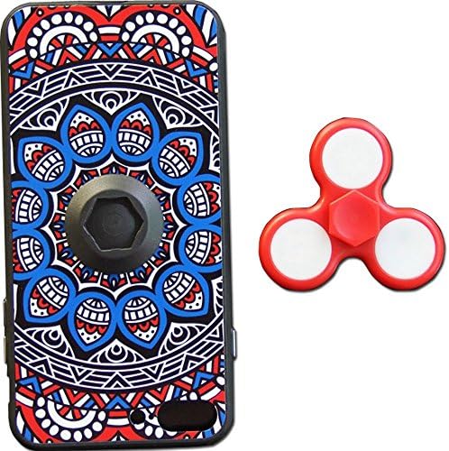 Lodoicea LED  Flash Removable Fidget Spinner Finger Mobile Phone Case For iPhone 7/7 Plus Protective Cover Hand Spinner Case (Red i7)